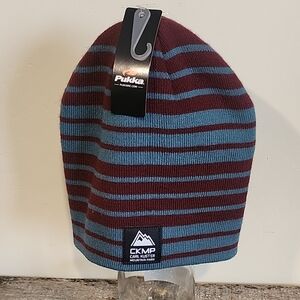 CKMP Striped Beanie in Maroon and Teal